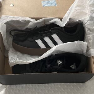 Adidas Black Sneakers with White Stripes